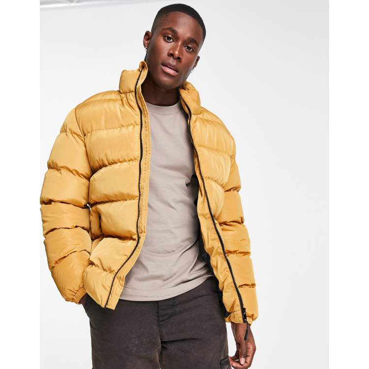 Mustard yellow puffer clearance jacket