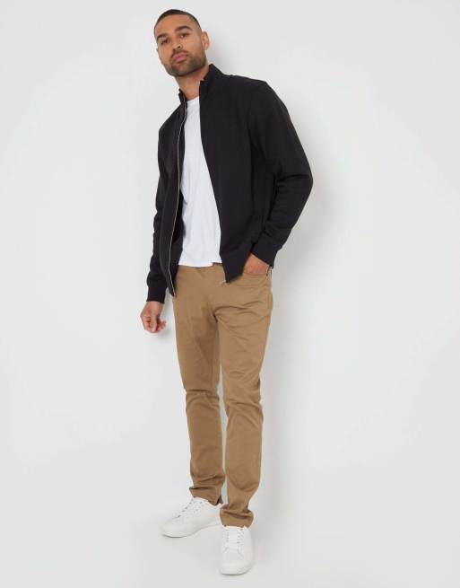 Threadbare Funnel neck zip through sweatshirt in black, 4 of 4