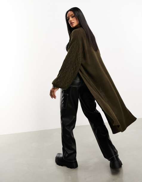 Oversized Detail Long Cardigan - Women - Ready-to-Wear