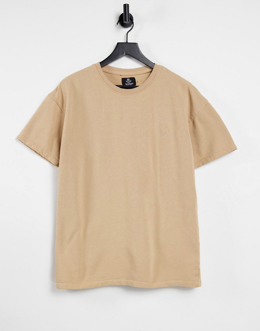 Threadbare – Garngefärbtes T-Shirt in Stein, Kombiteil-Neutral