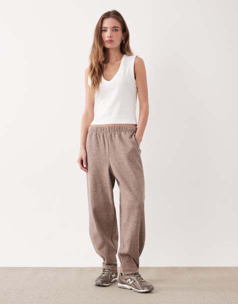 Threadbare - Gebreide joggingbroek met ballonpijpen in bruin - view 1