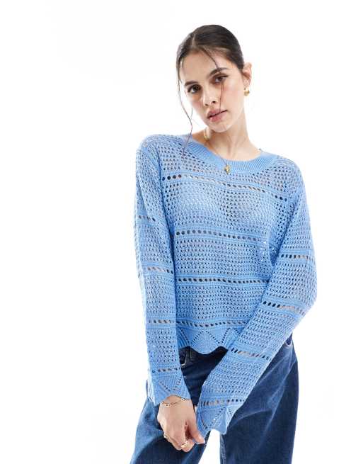Threadbare - Gebreide top in babyblauw