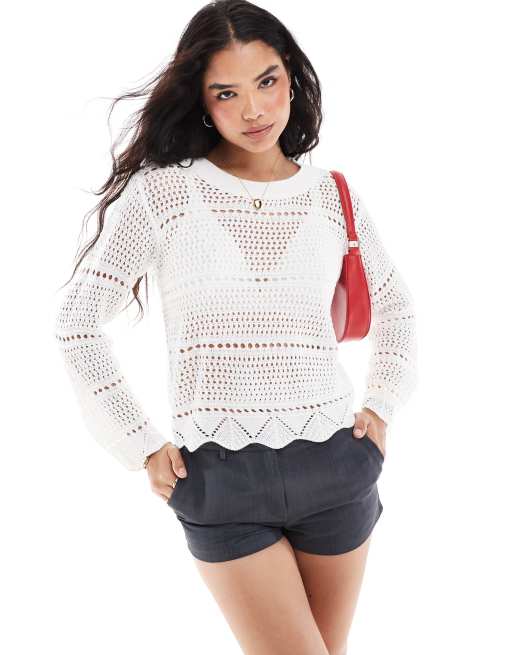 Threadbare - Gebreide top in crème
