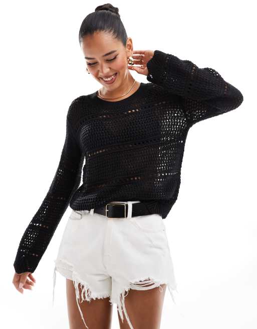 Threadbare - Gebreide top in zwart