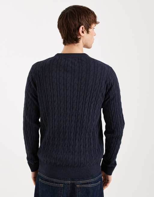 Threadbare - Gebreide trui met ronde hals in marineblauw, 3 van 5