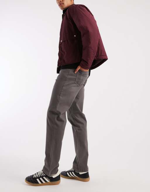 Threadbare – Gerade geschnittene Chino-Hose in Schiefergrau, 3 von 5