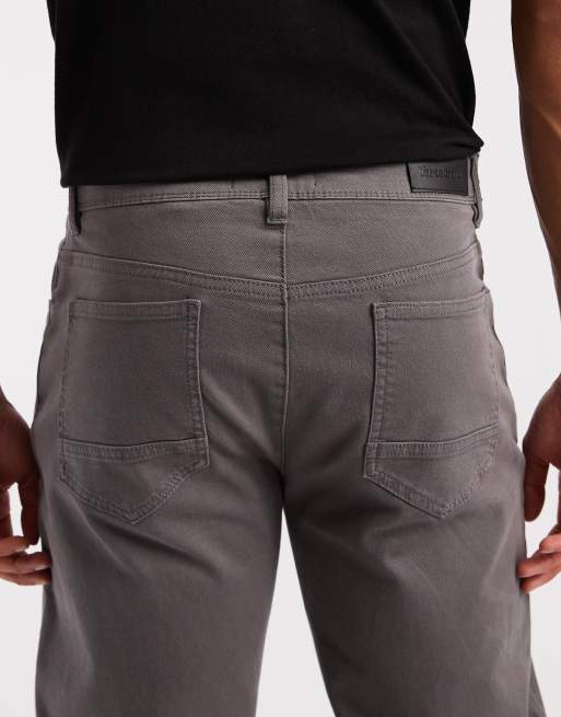 Threadbare – Gerade geschnittene Chino-Hose in Schiefergrau, 5 von 5