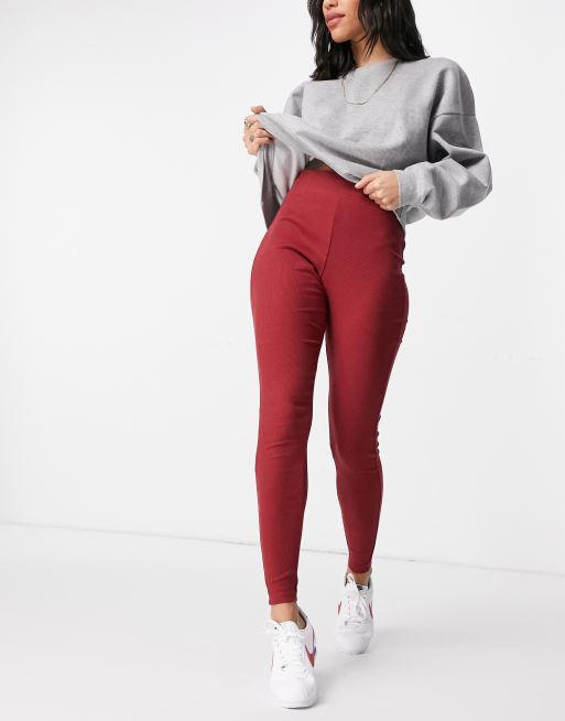 Plus gerippte Leggings mit hohem Bund