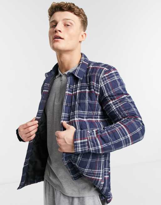 Threadbare - Geruit overhemd met lange mouwen in blauw