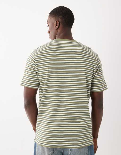 Threadbare – Gestreiftes T-Shirt in Weiß und Grün, 5 von 5