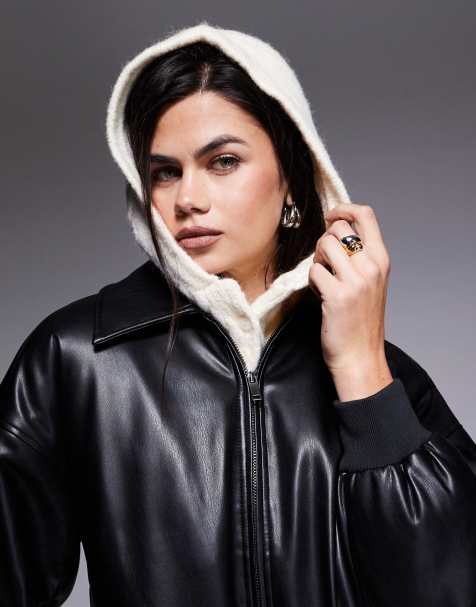 Threadbare – Gestrickte Kapuze in Ecru mit Zopfmuster - view 1