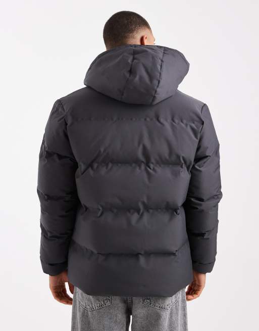 Threadbare - Gewatteerd pufferjack met capuchon in leigrijs, 3 van 5