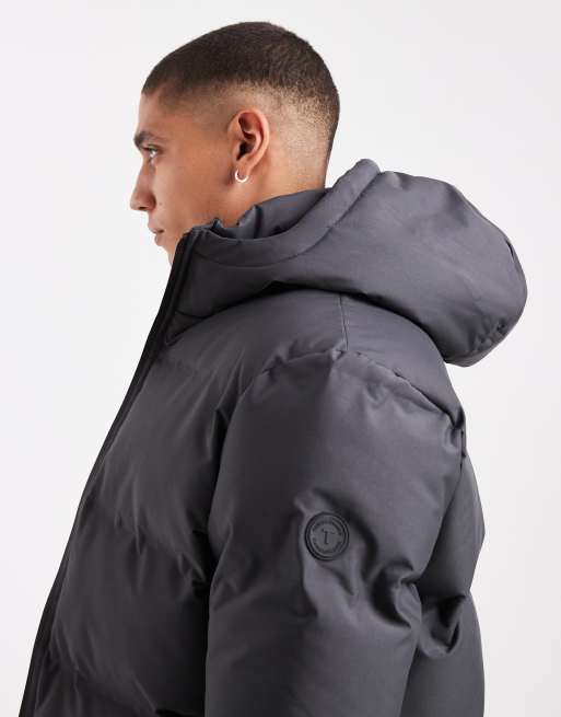 Threadbare - Gewatteerd pufferjack met capuchon in leigrijs, 4 van 5