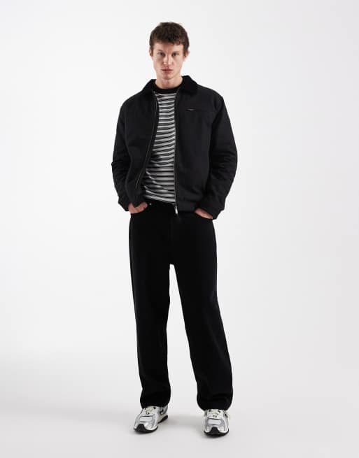 Threadbare - Giacca barn in tela nera con zip sul davanti, 2 di 5