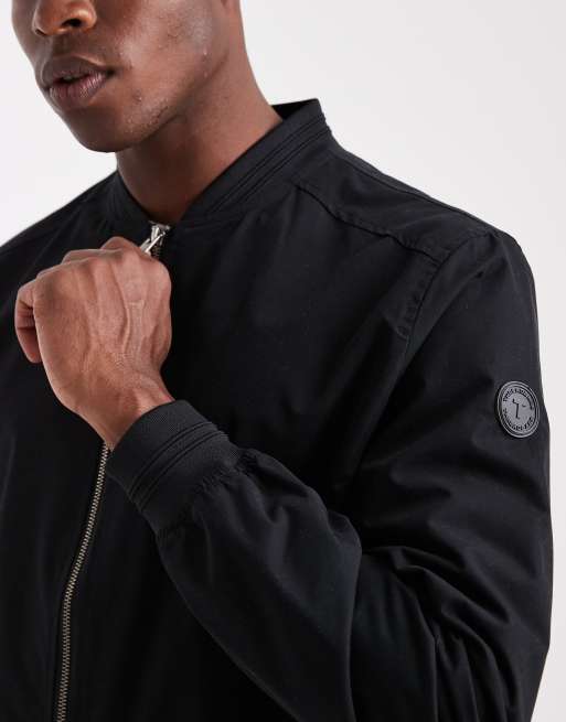 Threadbare - Giacca bomber nera con tasche e chiusura con zip, 5 di 5