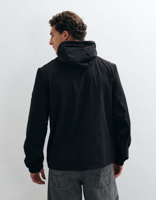 Threadbare giacca con cappuccio in ripstop resistente alla pioggia nera, 5 di 5