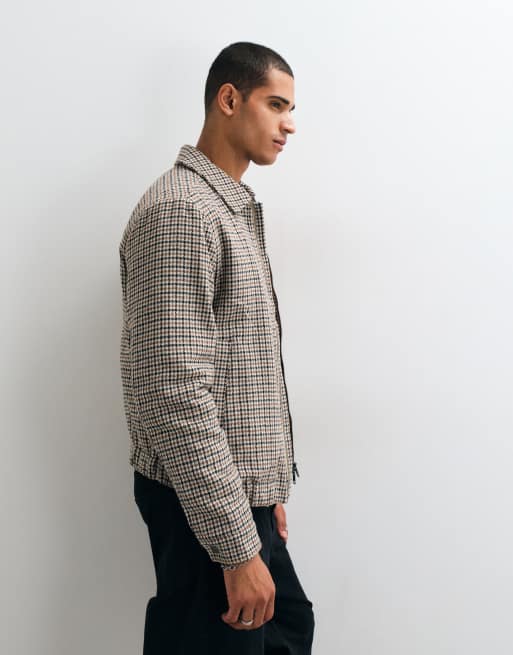 Threadbare giacca con colletto in fantasia a quadri marrone, 5 di 5