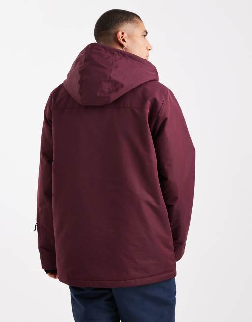 Threadbare - Giacca da sci color bordeaux con cappuccio e tasca, 3 di 5