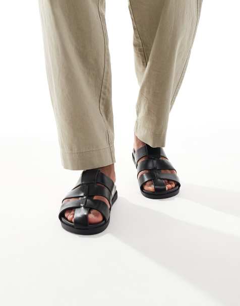 Threadbare Gladiator slip-on sandals in black - view 1