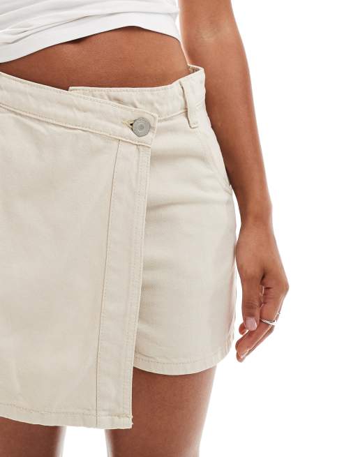 Threadbare - Gonna pantalone in denim écru, 5 di 5
