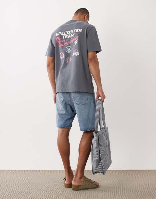 Threadbare - Grå kortærmet T-shirt med grafisk print på ryggen, 2 af 5