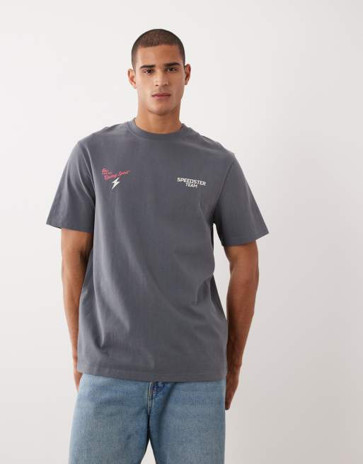 Threadbare - Grå kortærmet T-shirt med grafisk print på ryggen, 3 af 5
