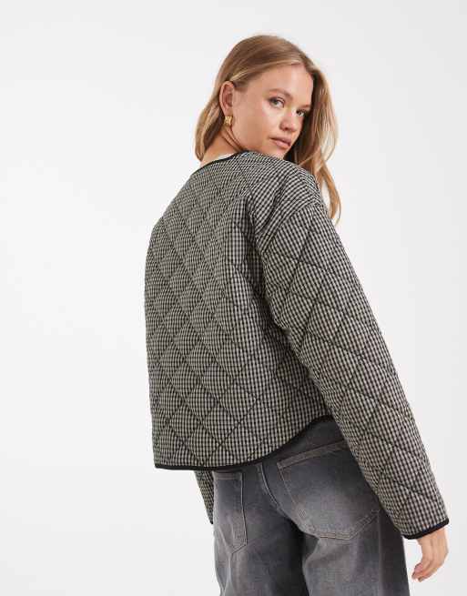 Threadbare - Grå og sort polstret jakke med kontrastfarvede detaljer, 3 af 4