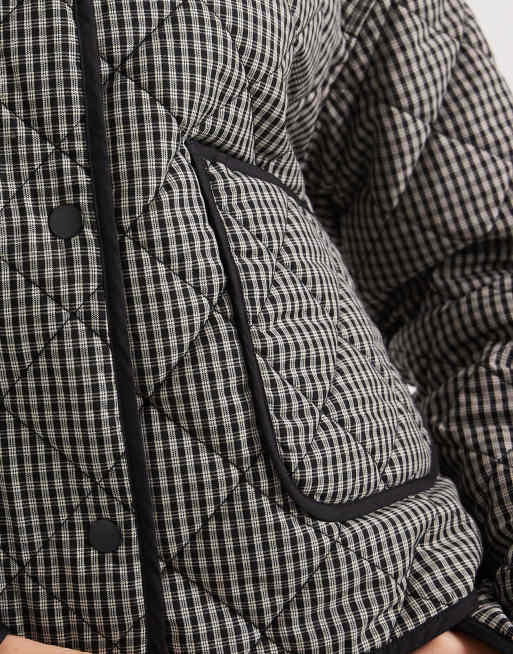 Threadbare - Grå og sort polstret jakke med kontrastfarvede detaljer, 4 af 4