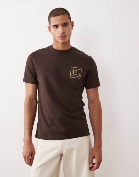 Threadbare – Gråbrun t-shirt med tryck baktill - view 1