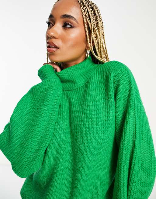 Green high 2025 neck jumper