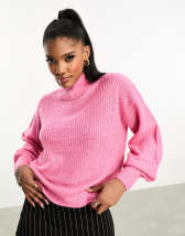 Threadbare Etta chunky roll neck jumper in lilac