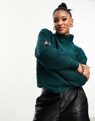 Threadbare Grace roll neck jumper in teal