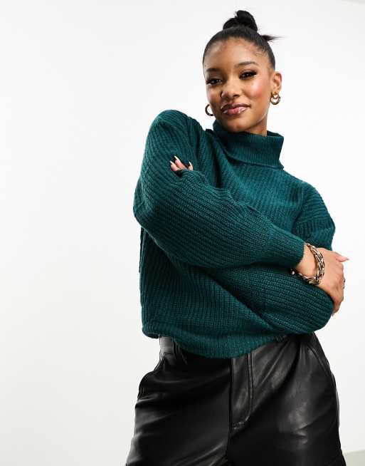 Threadbare – Grace – Rollkragenpullover in Blaugrün