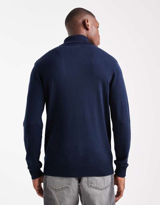 Threadbare – Granatowy sweter z golfem, 3 z 5