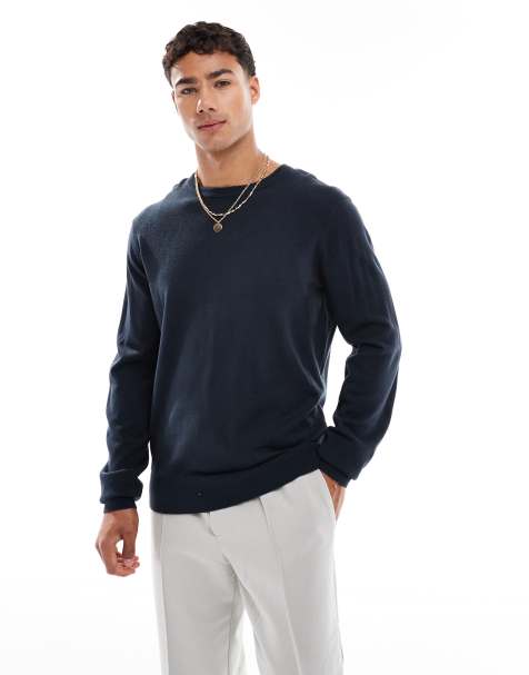 Threadbare crew neck jumper in navy