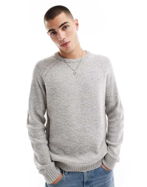 Threadbare – Grobstrickpullover in meliertem Hellgrau - view 1
