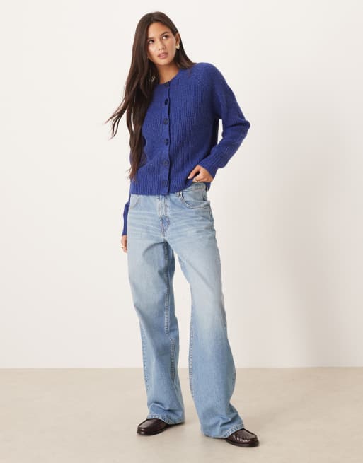 Threadbare - Grofgebreid vest in blauw, 3 van 4