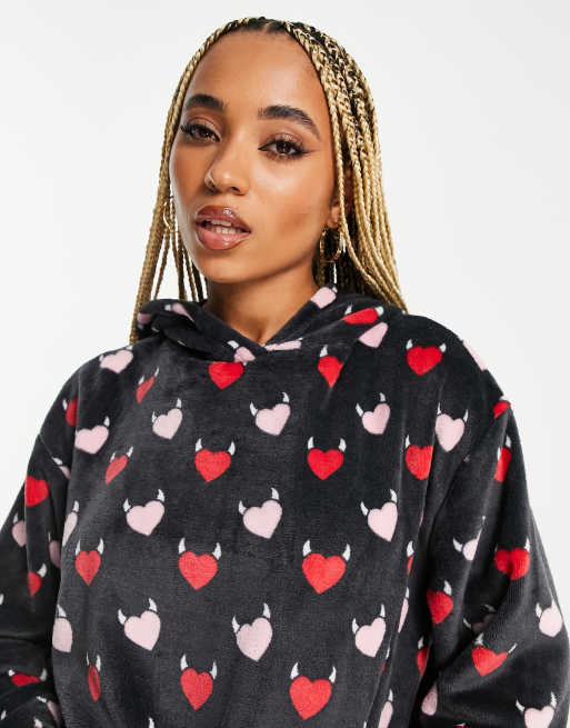 Topshop fleece with clearance heart