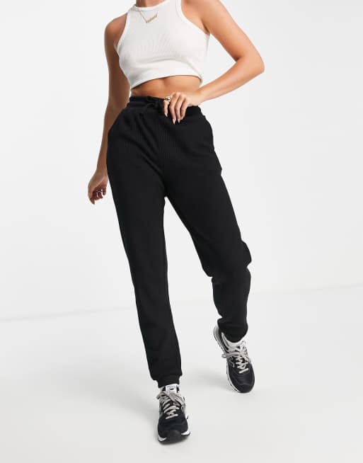 Threadbare – Harley – Jogginghose mit Waffelstruktur in Schwarz