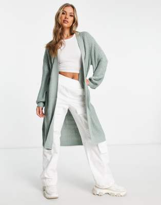 Threadbare - Harlyn - Cardigan taglio lungo verde salvia