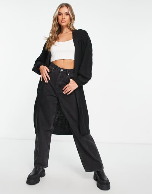 Asos long 2025 black cardigan