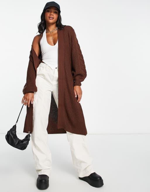 Long on sale brown cardigan