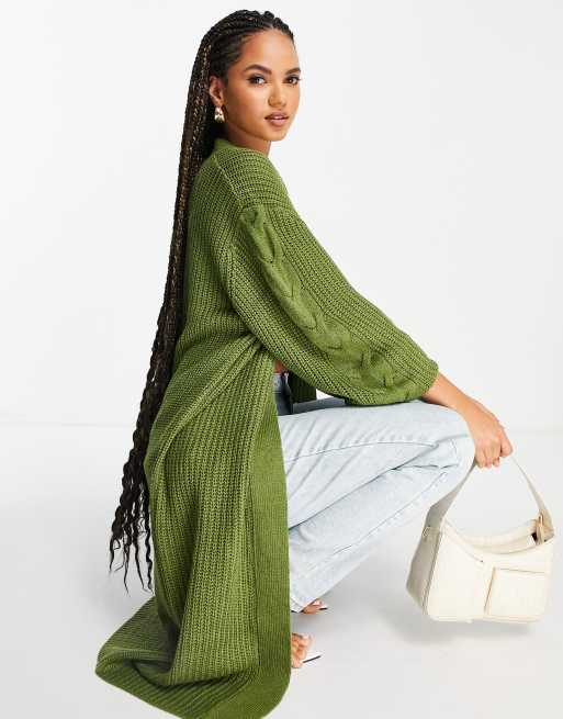 Olive green sale longline cardigan