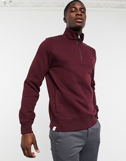 Threadbare high neck half zip sweat in relaxed fit