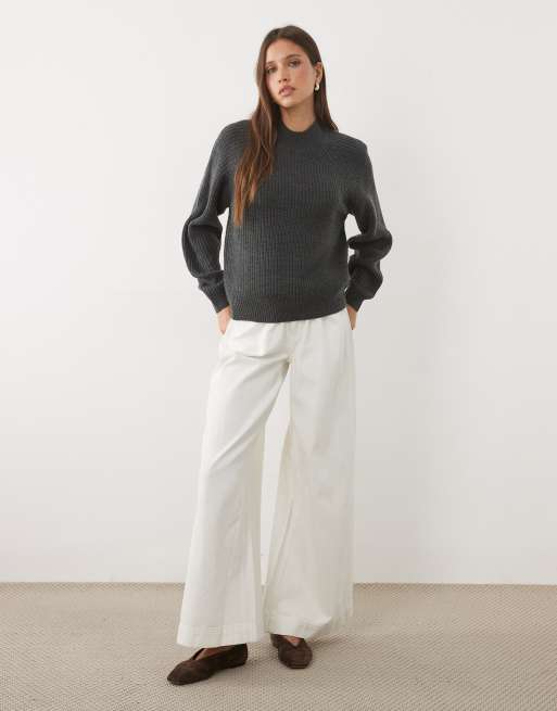 Threadbare high neck jumper in charcoal, 2 of 4