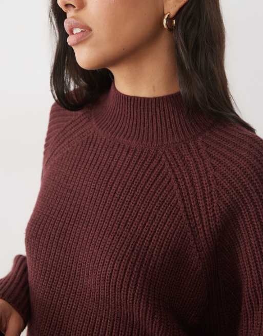 Threadbare high neck jumper in fig, 3 of 4