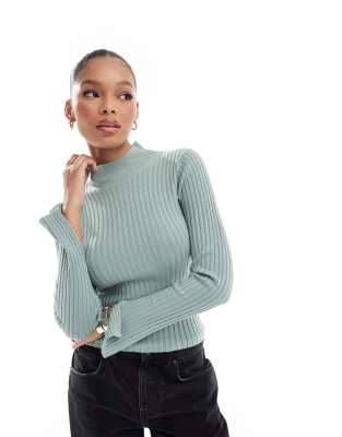 Sage green and black 3D hand embellished jumper with fringes main image 1