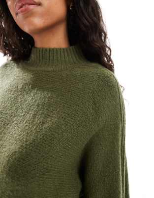 Threadbare High Neck Oversized Sweater In Gray
