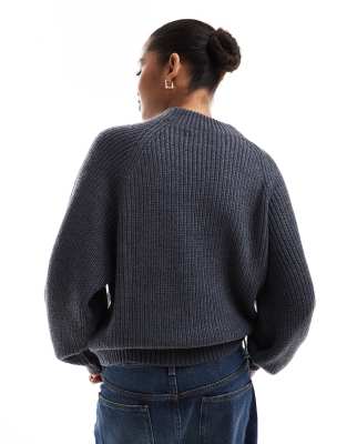 Threadbare High Neck Sweater In Gray