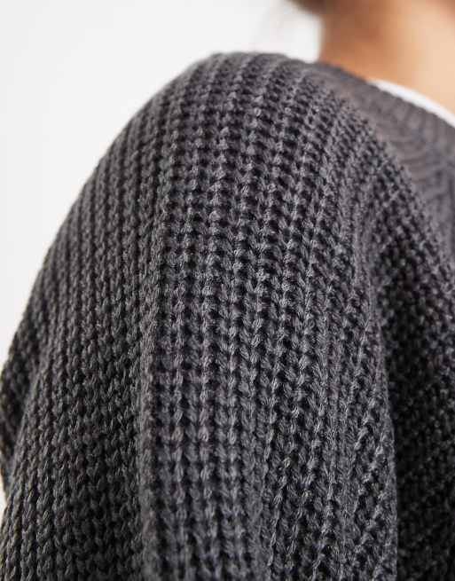 Threadbare high neck sweater in dark gray